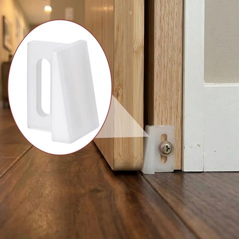 4 Pack Pocket Door Bottom Guide Set Plastic Sliding Door Hardware Adjustable Floor Mounted Guides For Home Office White