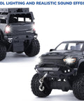 1/24 Diecast Pickup Truck Toy With Light And Sound, Pull Back Action Metal Truck For Kids And Collectors, Black Mammoth Model Car Kit With Durable Zinc Alloy Body And ABS Chassis showing light effects