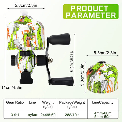 Spincast Fishing Reel Size 30 With Right Or Left Hand Retrieve 3 9 To 1 Gear Ratio Pre Spooled With Line Stainless Steel Dual Line Pickup