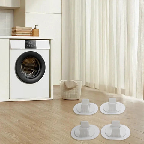 Washing Machine Hose Clamp Kit No Drill Wall Mount For 30 To 38 mm Hoses White Four Pack Plastic Retainer Buckle on wood floor