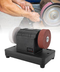 Depisuta Mini Bench Grinder Compatible With 20V Battery Tools, featuring dual grinding wheels for sharpening and rust removal.