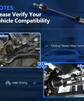 Comparison of front CV axle shaft installation before and after for Front CV Axle Shaft For Toyota Corolla 1993 To 2002 1.8L Celica ST 1990 To 1993 Manual Geo Prizm 1993 To 1997 Chevy Prizm 1998 To 2002 Replacement Joint Drive Shaft.