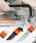 Top Tier 27 Piece Hex Key Set With Long Ball End Allen Wrenches And Torx Driver Kit Perfect For Bikes Motorcycles Scooters And Home Repairs In A Sleek Portable Case, black hex key in use