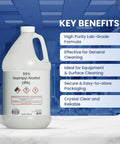 Ninety Nine Percent Isopropyl Alcohol For Home Office School And Lab Use 128 Fluid Ounces Made In USA Bulk Multi Purpose Cleaning And Disinfecting Solution That Gets The Job Done 1 gallon jug