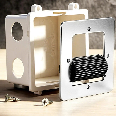 Pro-Grade Wire Guide Roller For Electricians, Heavy Duty Steel Frame Lets You Pull Cables Smoothly Through Openings, 3.15 X 3.15 In, Galvanized Wire Feeder For Installation, Repair, Renovation And Home Projects. Front view with ribbed roller.