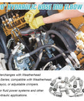 3/8 inch hydraulic hose fittings for heavy-duty systems, showing elbow connection for compact hydraulic lines, compatible with Weatherhead and Dayco.