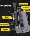 PM2000 Pro Electric Pressure Washer Delivers 2030 PSI And 1.77 GPM, Compact Design with accessories and hose arrangement