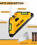 Square Laser Level for Floors and Tile Projection 30 Ft Red Beam with 90 Degree Layout Guide, Pro Grade Magnetic Square Tool