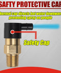Thermal release valve for pressure washer pump, brass body, black cap, 1/4 in NPT, 2-pack