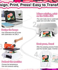 Steps to use Sublimation Paper 8.3 x 11.7 Inches, 100 Sheets, 120gsm with printer and heat press for mugs, tumblers, and T-shirts.