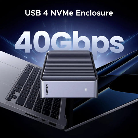 Slick Beast Mode M2 Nvme Enclosure For External Solid State Drives Compatible With Thunderbolt 4 And Usb4 delivering 3600Mbps on a laptop.