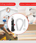 Heavy Duty Aluminum Screw Drill Chain Adapter Makes Your Daily Drill A Badass Automatic Nail Gun For Chill Weekend Renovations And Reliable Carpentry Work in use for ceiling and kitchen cabinet installations.