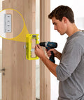All In One Door Hinge Jig For 3 To 5 Inch Hinges With Square And Radius Corners Pro Grade Door Mortise Template Yellow in use