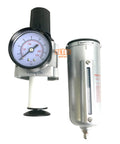 Heavy Duty Three Quarter Inch NPT In Line Air Filter Regulator Combo with Metal Bowl and Manual Drain gauge view