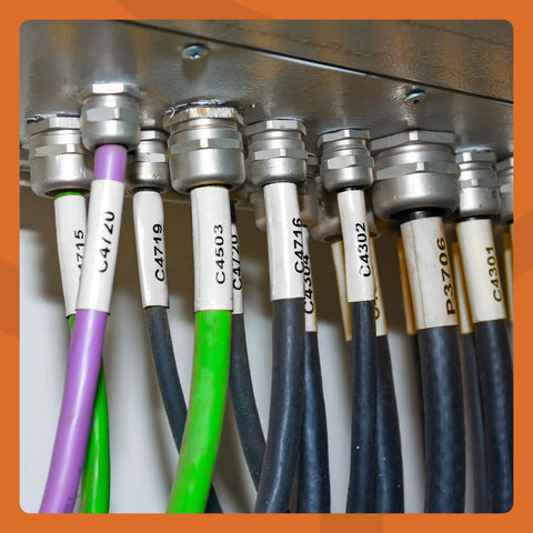 Heavy Duty 3/4 Inch Heat Shrink Label Tubes 18057 Built Like A Tank For Rhino Label Makers Works Like A Charm With 3M Pl200 Pl300 Flame Retardant clear cable labels on wires.
