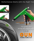 DIY Tubeless Tire Repair Kit With Mushroom Plug Gun For Punctures And Flats On Cars Motorcycles ATVs Trucks And Tractors 15 Plugs Green Easy Quick Roadside Fix For Punctured Tires