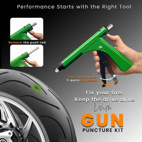 DIY Tubeless Tire Repair Kit With Mushroom Plug Gun For Punctures And Flats On Cars Motorcycles ATVs Trucks And Tractors 15 Plugs Green Easy Quick Roadside Fix For Punctured Tires