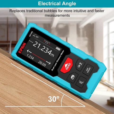 Dual Laser Distance Measuring Tool With Electronic Level And Pythagorean Function 393 Feet Total Range