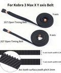 X And Y Axis Timing Belt Kit For Kobra 3 Max 3D Printer, 2GT open timing belts with copper sleeves