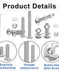 Product details of 900 Piece Button Head Hex Socket Cap Screw Assortment With M2 M2.5 M3 Bolts Nuts And Washers Premium 304 Stainless Steel.