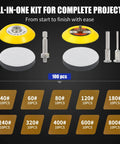 3 Inch Gold Sanding Discs Set For Drill Attachment, Hook And Loop Sander Kit With 40 60 80 120 180 240 320 400 600 800 Grit
