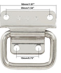 Front view of 4 Piece Stainless Steel Foldable Chest Handles 2 Inch With Screws For Toolbox Doors And Chests showing dimensions.