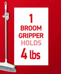 Stick On Broom And Mop Holder Wall Mount Kit With 6 Hangers And 16 Adhesive Strips No Holes No Tools Holds Brooms And Mops Up To 4 Lb