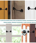 4 Inch Barn Door Latch Lock Hardware For Sliding Doors Rust Resistant Metal Gate Latch With Screws Privacy Hook Lock For Inside Doors Wood Fence And Garage Heavy Duty Security Black Finish Easy Install