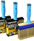 Three Pack Deck Stain Brush Set 4 Inch 5 Inch 6 Inch For Faster Coverage With Threaded Handles Works With Most Extension Poles