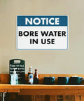 Water In Use Aluminum Heads Up Sign 8x12 UV Printed Notice Plaque For Home Farms Businesses And Facilities Indoor Outdoor Water Supply Zones High Visibility Safety Marker, bore water sign on wall