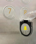 32 Piece Elevator Button Covers Set Easy Fit Keeps It Clean With Dustproof Waterproof And Oil Proof Switch Protectors Clear Plastic Push Button Caps For Washing Machines And Elevators Kid Safe Durable Guard showcasing clear cover on elevator button