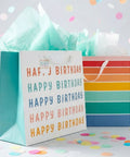 Birthday Gift Bags Set Of 2 Large 16 Inch Gift Bags With Handles Includes Matching Tissue Paper Cards And Stickers Reusable