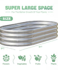 Oval Galvanized Raised Garden Bed Set 3 Pack 6x3x1ft Metal Garden Beds Planter Boxes Outdoor Durable Raised Beds for Vegetables and Flowers Easy Access From All Sides Silver.