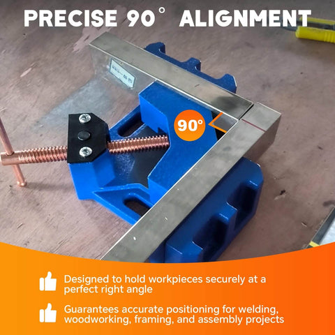 Two Pack Cast Iron Welders Angle Clamp Set For Heavy Duty Two Axis 90 Degree Right Angle Welding Clamp Self Centering Jig Fixture