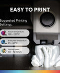 3D printer printing with 4 Pack Black PLA Plus Filament 1.75mm For Tough As Nails 3D Prints, print settings displayed on screen.