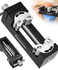 Heavy Duty Fractal Vise, Self Adjusting Drill Press Bench Clamp That Locks Flat Round Or Irregular Pieces Freakin Tight in sleek black finish, showing clamp design.