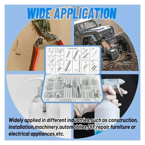 Heavy Duty 200 Pcs Spring Assortment Kit With 20 Size Galvanized Compression Springs For Home Repairs Furniture Fixes And Tough Mechanical Jobs Rust Proof Storage Case Included, assorted springs case
