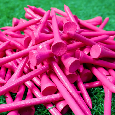 Pink Bamboo Golf Tees Three And A Quarter Inch 100 Pack Solid Bamboo Tees For Women And Girls Lightweight Durable Ladies Golf Tees Set
