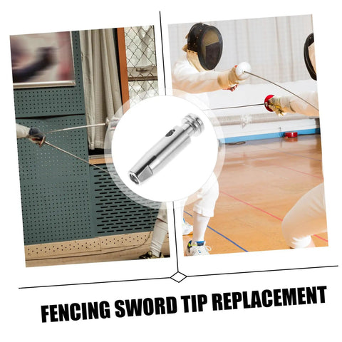 Stainless Steel Fencing Tip Replacement Head For Epee And Sabre Practice Gear Upgrade in use during fencing match.