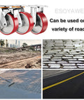 Built Tough Heavy Duty Plate Caster Replacement Set Featuring Dead Silent Polyurethane Wheels on various road surfaces.