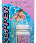 3 In 1 Pool Test Strips Copper PH Total Alkalinity Kit Easy Dip And Read 50 Strips USA Made with packaging and pool background