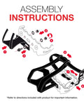 Assembly instructions for Toe Clips L/XL And 515XL Toe Straps Set With Technopolymer Double Prongs And 440mm Braided Straps.