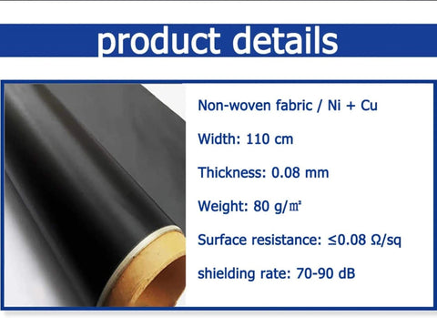 EMF Shielding Fabric 7 Meter Roll For Home Office And DIY Projects Blocks 99 Percent Of WiFi Bluetooth Cellular RF Signals