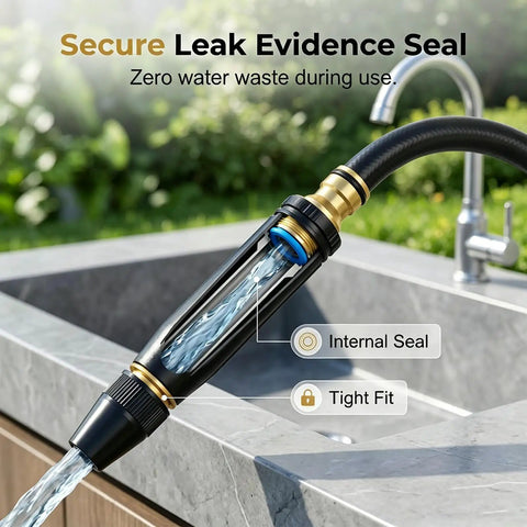 High Pressure Car Wash Water Gun With Booster Nozzle showing leak-proof seal and water flow on sink