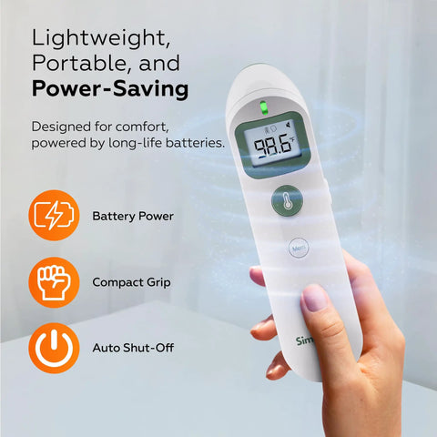 Non Contact Forehead Thermometer For Baby And Adults, FDA Cleared, Medical Grade Accuracy, Fast Fever Check, Family Friendly Infrared Thermometer For Home Use, white handheld unit