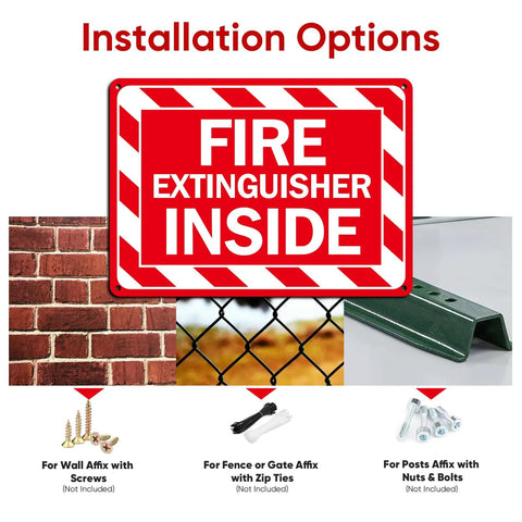Two Pack Fire Extinguisher Inside Sign 10 By 7 Inches Rust Free Reflective Aluminum Rock Solid Construction Hella Visible Faded Proof Weatherproof Snap To Install For Building Code Compliance And Emergency Safety Readiness