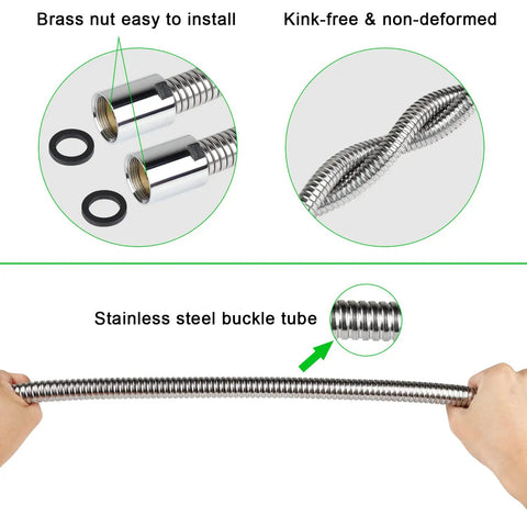 44 Inch Flexible Stainless Steel Pre Rinse Hose Replacement Kit For Commercial Kitchen Sink Faucets With Spray Valve easy install