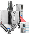 Heavy Duty Single Head Paste And Liquid Filling Machine With Heating Mixing Hopper and anti-drip piston, stainless steel construction.