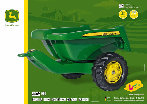 Rear Tipping Farm Trailer For Pedal Tractors, Heavy-Duty Resin Body, Oversized Wheels, Easy Hitch Attachment, Stable Single-Axle Design