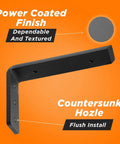 Solid As A Rock Eight Inch Countertop Support Brackets Premium Zinc Plated Heavy Duty Steel L Braces showing textured finish.